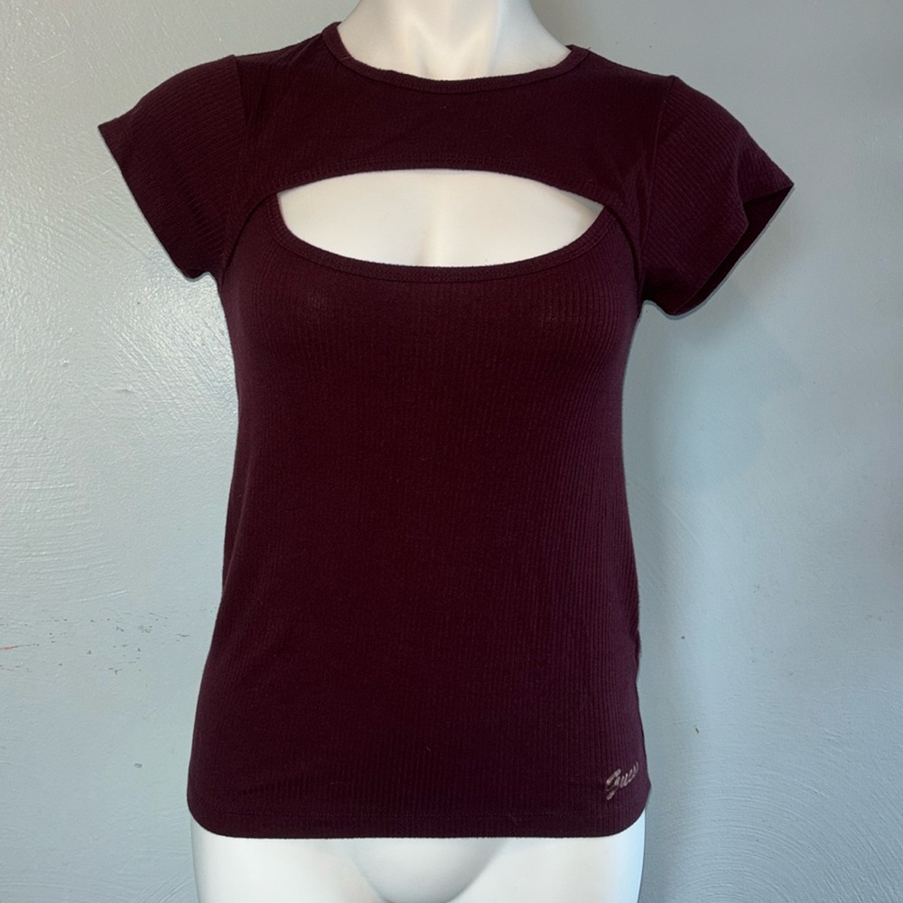 Maroon GUESS top with chest cut out